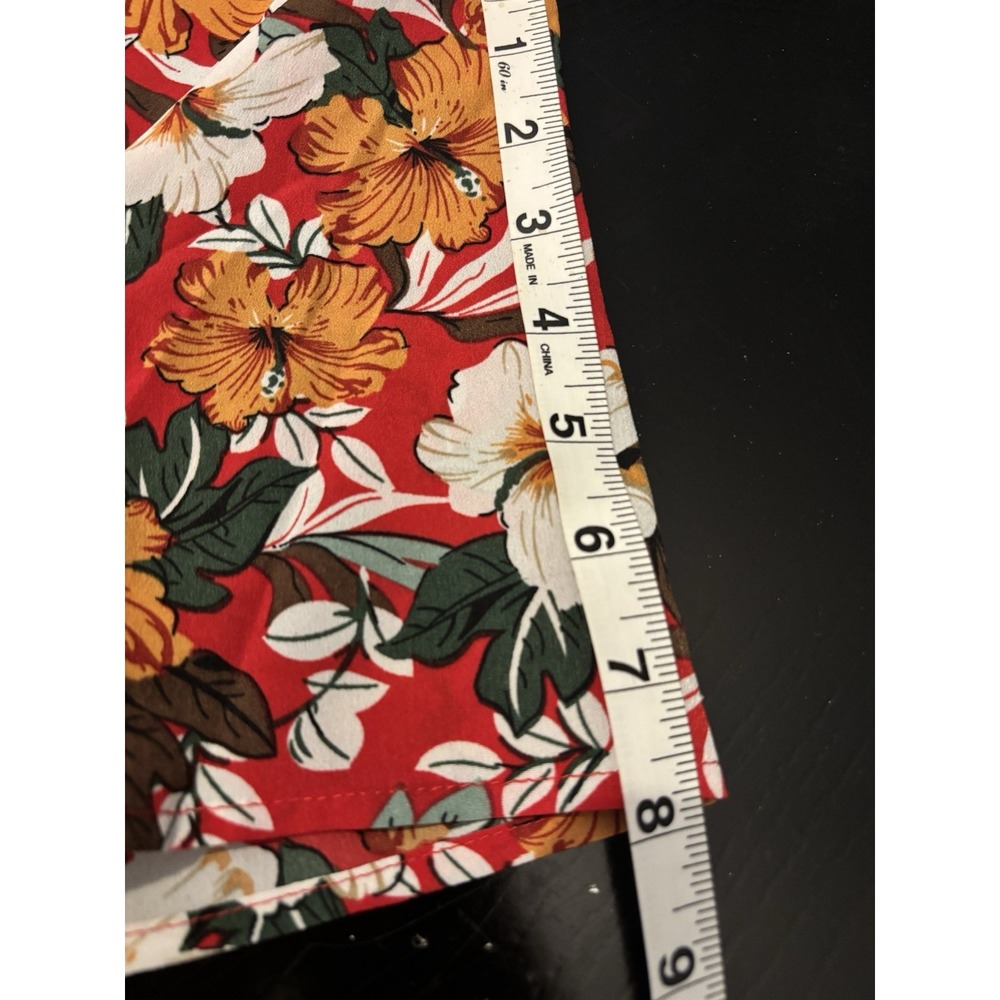 Emery Rose Dress Women's M Red Floral Tunic Short Sleeve - Picture 10 of 16